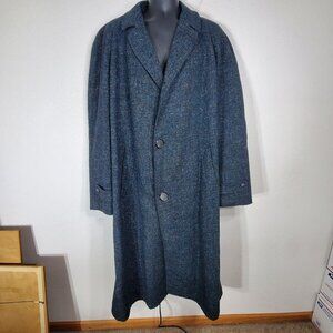 Vintage Lockburne By Locketz Wool Blend Overcoat Size 42 Dark Grey 50" Long